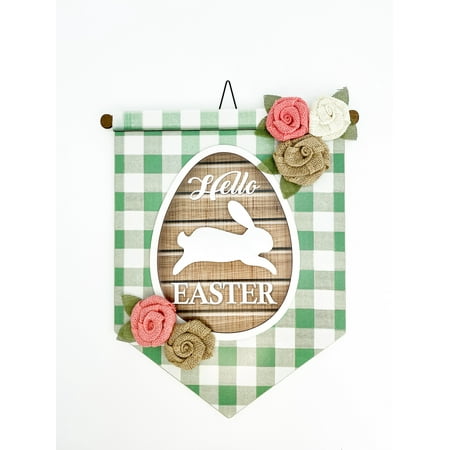 Way to Celebrate Easter 16"H Green Bunny Wood Pennant Banner