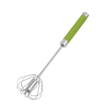 

Stainless Steel Egg Whisk Hand Push Rotary Whisk Blender Versatile Milk Frother Hand Push Mixer Stirrer 12 Inch Green