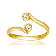 thumbnail image 1 of 14k Yellow Gold Cubic Zirconia Accented Curve Ended Toe Ring, 1 of 2