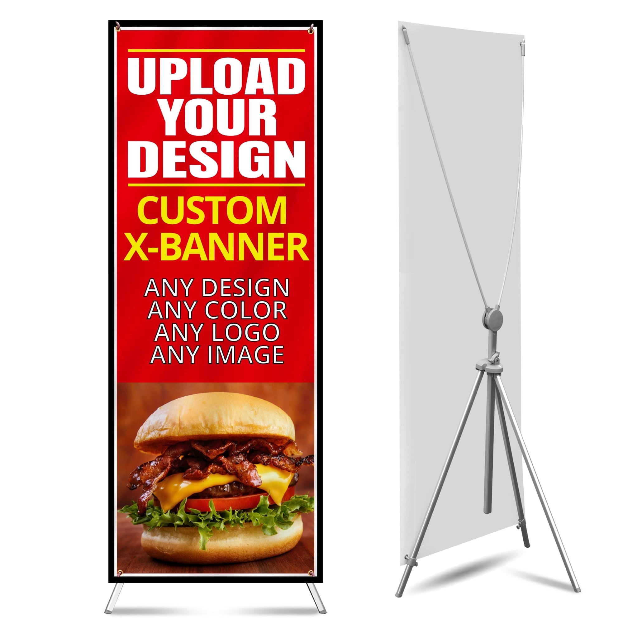 Anley Custom X Stand Banner - Personalized X Frame Banner for Trade Shows, Events and Promotional Displays - 30 x 72 In (Banner Only)