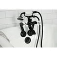 thumbnail image 3 of Kingston Brass KS269PXMB Kingston Three-Handle 2-Hole Tub Wall Mount Clawfoot Tub Faucet with Hand Shower in Matte Black, 3 of 7