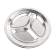 thumbnail image 1 of Plato de servicio de alimentos DYNWAVEMX Bandeja de comida seccionada de acero inoxidable 3 compartimentos, 1 of 7
