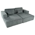 thumbnail image 6 of Harper & Bright Designs Double Sofa Sleeper Corduroy Foam Sofa Bed, Sponge Floor Sofa Bed for 2 Person with 2 Pillows for Living Rooms, Apartments, Gray, 6 of 12