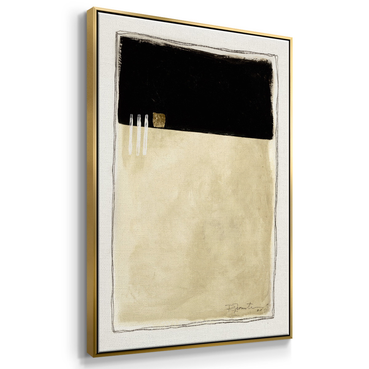 Inner Musing II Framed Premium Gallery Wrapped Canvas - Ready to Hang - 25 x 37 - Gold Floating Frame