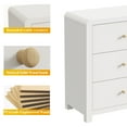 thumbnail image 4 of Cozy Home 3 Drawer Dresser Set of 2, Modern Chest of Drawers with Rounded Table Corners, Wooden Closet Dresser Nightstand Side Table with Ample Storage Space for Bedroom, Living Room, Entryway, White, 4 of 9