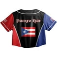 thumbnail image 3 of Lotusprinthandmade Personalized Name Puerto Rico Crop Top Baseball Jersey for Women XS-XL Multicolor, 3 of 5