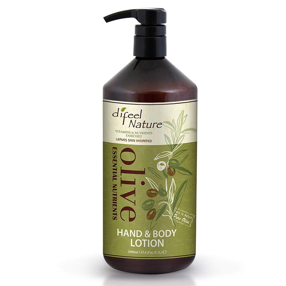 Difeel Nature Hand & Body Lotion Olive Oil, 33.8 ounce (Pack of 2