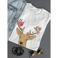thumbnail image 3 of Brown Deer With Flower Antlers T-Shirt Women -Image by Shutterstock, Female Large, 3 of 4