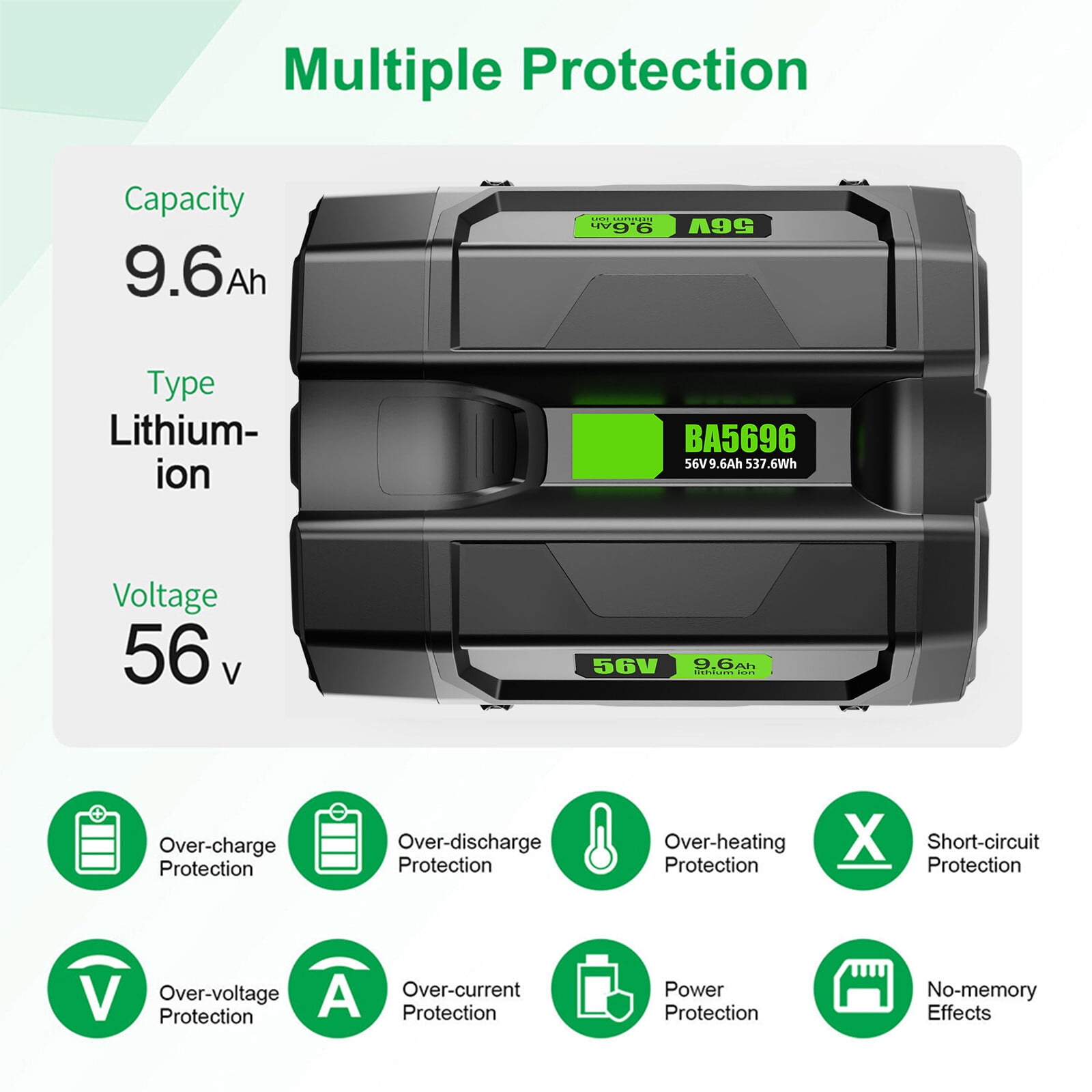 56V 9.6Ah Li-Ion Battery For EGO BA5600T CS1604 CS1804 CS1403 HT2400 56V Tools