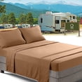 thumbnail image 1 of Nestl RV/Short Queen Bed Sheets Set Bedding Sheets Set for Campers, 4-Piece Bed Set, Deep Pockets Fitted Sheet, 100% Luxury Soft Microfiber, Hypoallergenic, Cool & Breathable, Mocha, 1 of 5