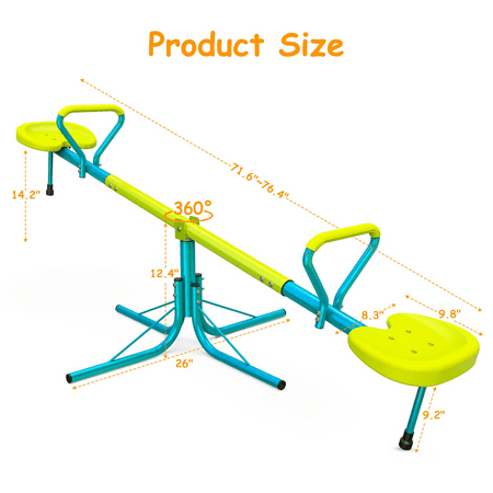 Wostoo Seesaw, Sit and Spin Teeter Totter, 110 Lbs Heavy Duty 2022 Upgraded Model, 360 Degrees Rotation Teeter-Totter, Backyard Playground Outdoor seesaw, Sturdy & Durable outdoor play