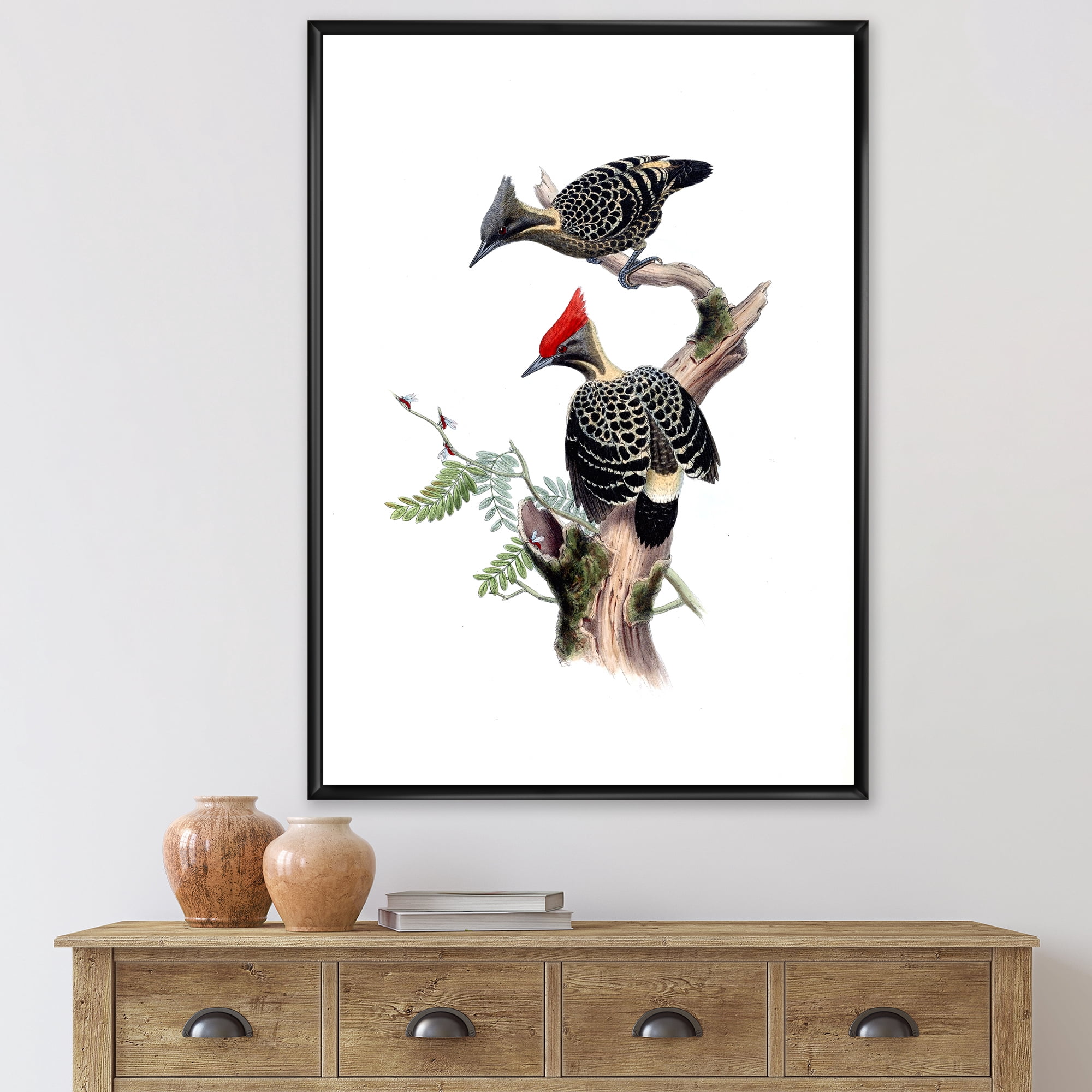 Designart 'Ancient Birds In The Wild VI' Traditional Framed Canvas Wall Art Print