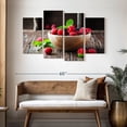 thumbnail image 3 of Elephant Stock Fruit Bowl Wall Art - Horizontal Multi Panel Canvas - Dining Room Wall Decor - Food And Drink Multi Panel - Green And Red Decor - 52" x 32", 3 of 8