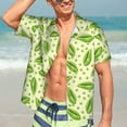 thumbnail image 7 of Sigee Green Peas for Men’s Casual Beach Summer Shirts Funky Hawaiian Shirt for Men Hawaiian Shirts,X-Large, 7 of 7