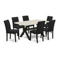 thumbnail image 5 of East West Furniture 7-Piece Dinette Set Includes 6 Dining Room Chairs with Upholstered Seat and High Back and a Rectangular Dining Room Table - Black Finish, 5 of 8