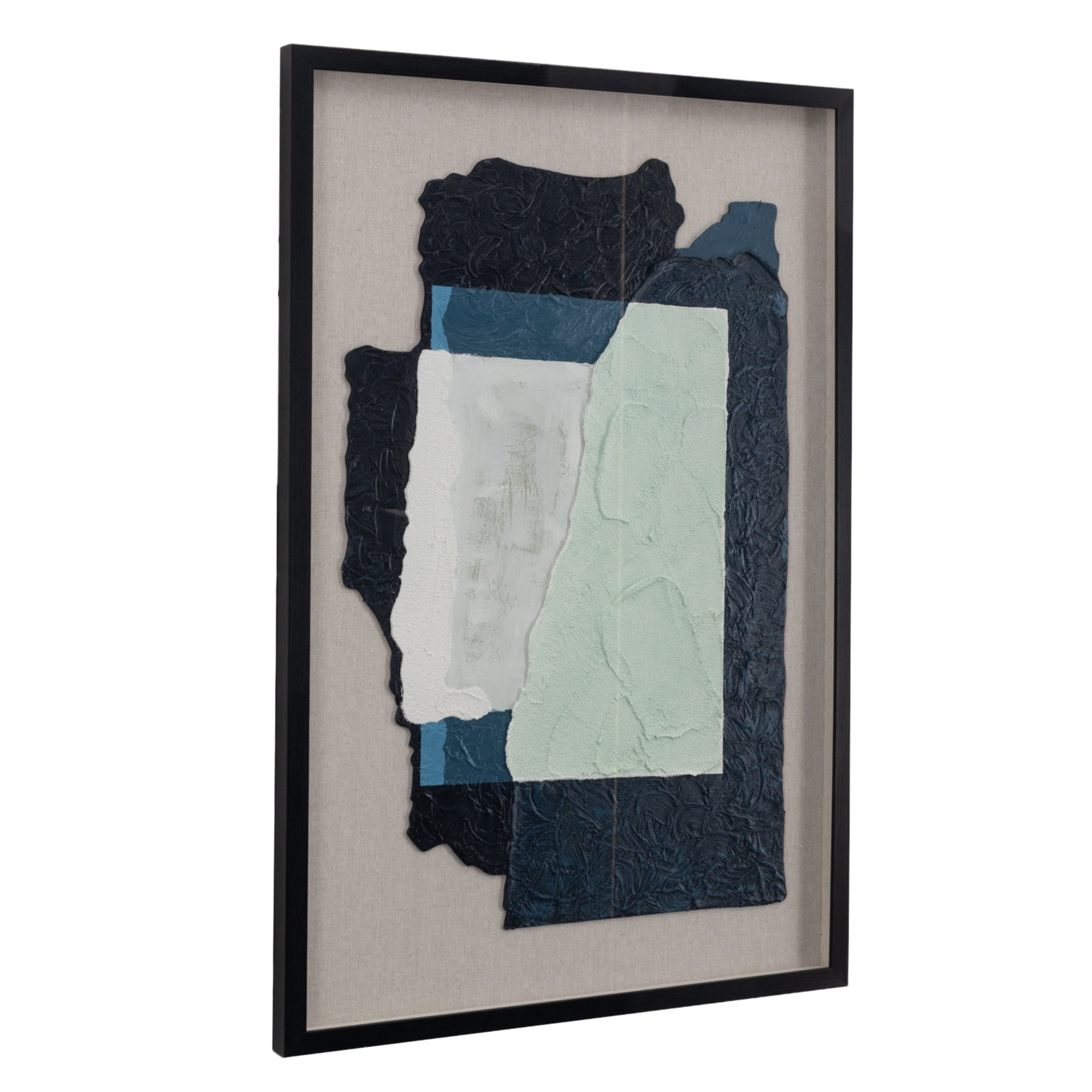 24" x 36" Layered 3D Textured Abstract Framed Wall Art with Gray Backing, by DecMode