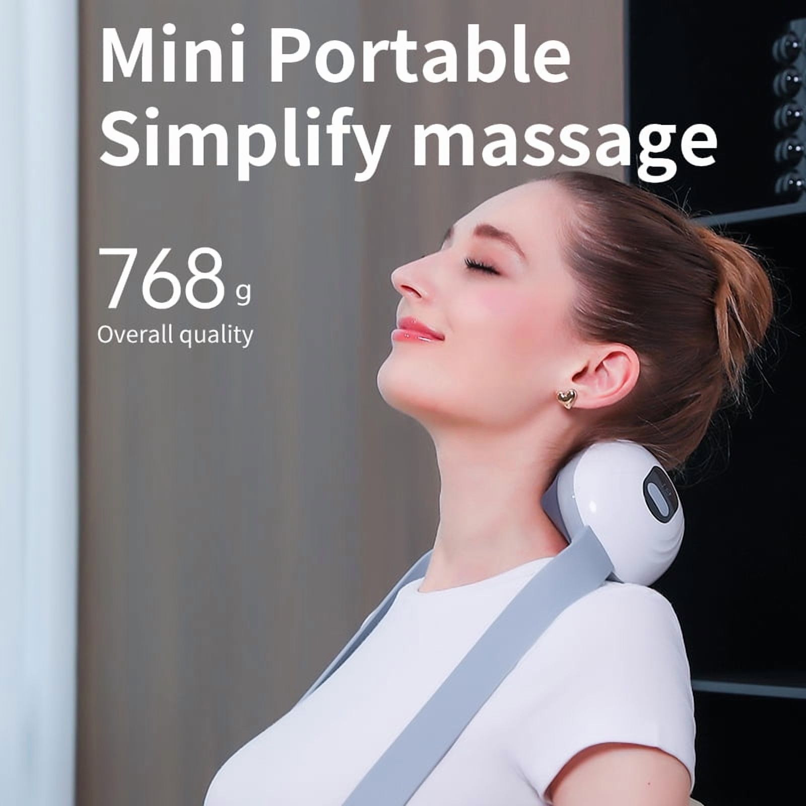 Flaremore Shiatsu Back and Neck Massager with Heat,Cordless Heated Neck and Shoulder Massager,Deep Tisctric Massage Pillow for Back,Shoulders,Legs,Foot,Body Musclesue Kneading,Gray
