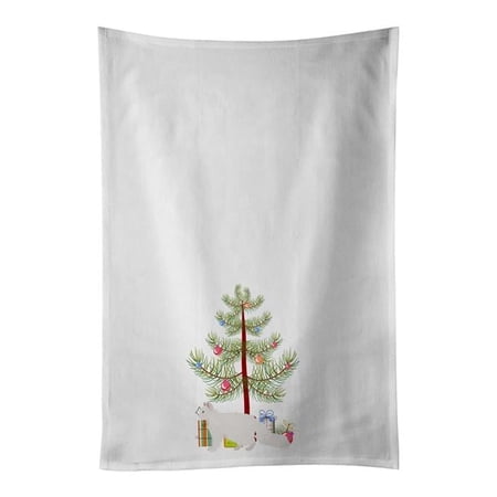 Oregon Rex #2 Cat Merry Christmas White Kitchen Towel Set of 2 19 in x 28 in