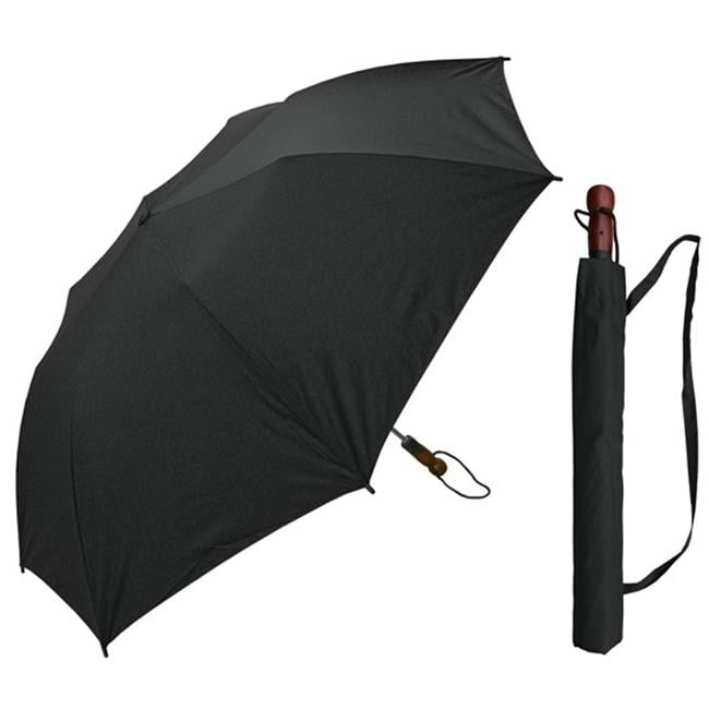 rainstoppers auto open folding golf umbrella with wood handle, purple