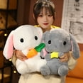 thumbnail image 3 of 22~65cm Sweet Long Ears Rabbit Plush Toy Stuffed Sitting Strawberry Rabbit Doll Adorable Bunny Plushie Girlfriend Girl Gift, 3 of 7