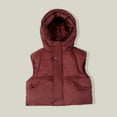thumbnail image 2 of Toddler Puffer Vest Hooded Boys Red Vest Zipper Sleeveless Lightweight Jacket Kids Winter Vest 3-4 Years, 2 of 5