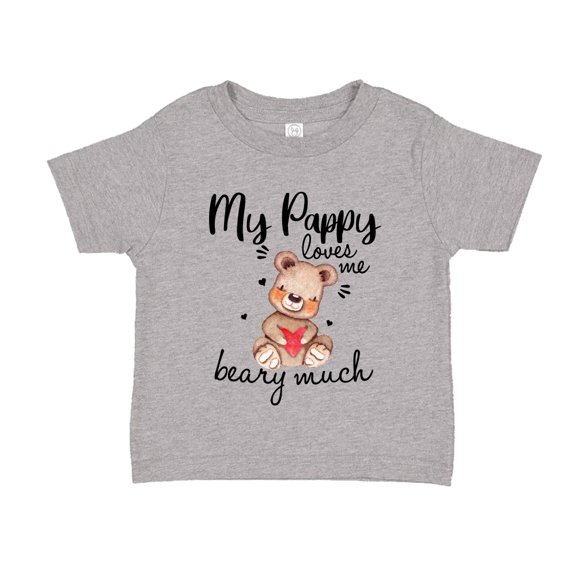 My Pappy Loves Me Beary Much Toddler T-Shirt 2T Athletic Heather