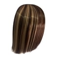 thumbnail image 3 of Perruque Lisse pour Femmes en Cheveux Humains Bruns avec Ligne de Cheveux Pré-Épilée 45 cm, 3 of 5