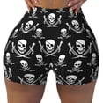 thumbnail image 2 of Lsque Pirate skulls Pattern High Waisted Biker Shorts for Women-Tummy Control Fitness Athletic Workout Running Yoga Gym Shorts,Moisture-Wicking-XX-Large, 2 of 8
