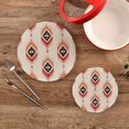 thumbnail image 2 of Pot Holders Trivets Set Cotton Potholders Set, Hot Pads Set of 2, Ethic Ikat Bohemian Hot Pot Trivets One 9.45 Inch and One 7 Inch Home Decor Gifts, 2 of 7