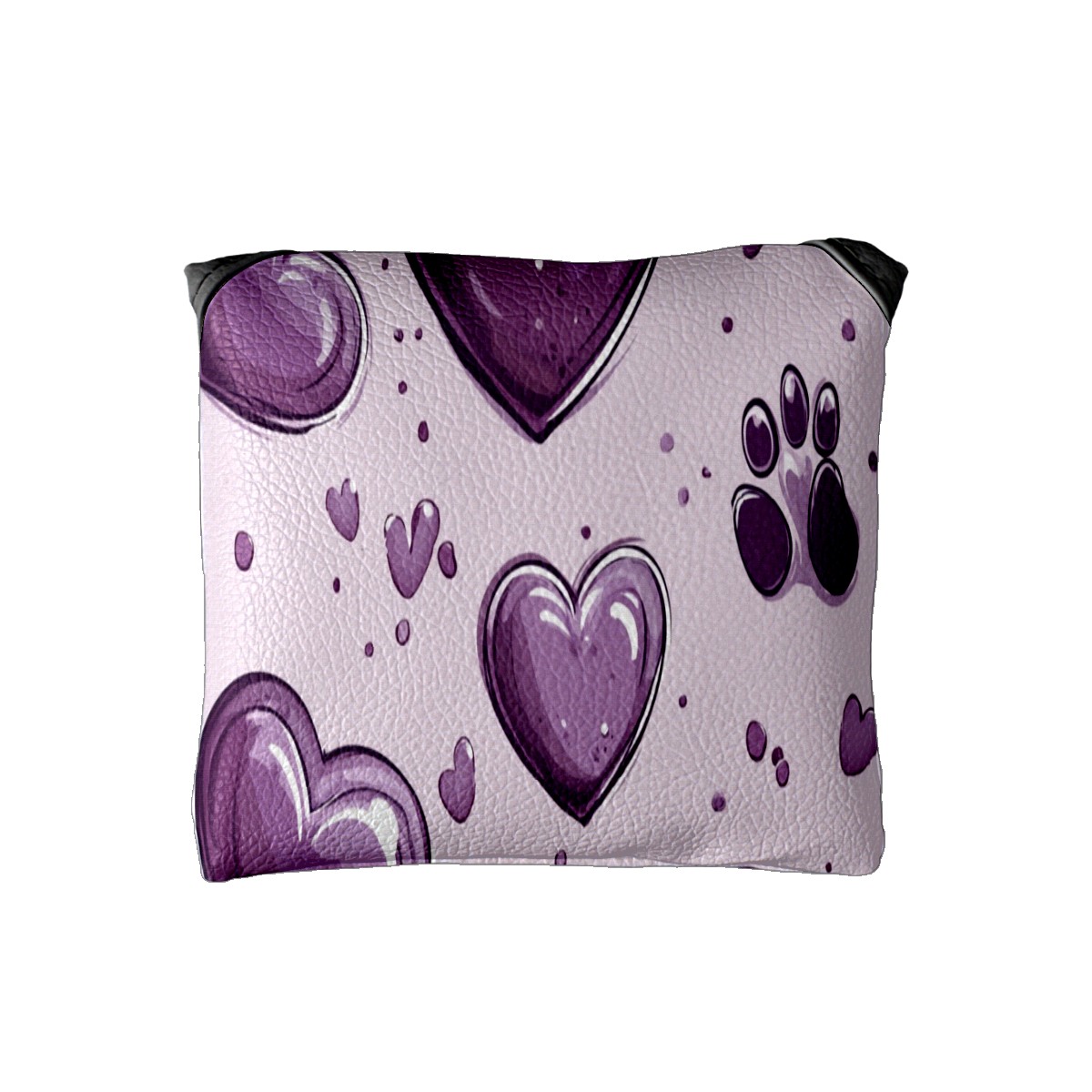 Golf Mallet Putter Cover Premium Leather Waterproof Golf Putter Head Cover with Magnetic Closure Purple Heart