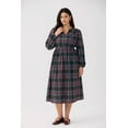 thumbnail image 3 of TIYOMI Women's Fall Maxi Dress Plus Size 5x Long Sleeve V Neck Red Plaid Dress Flowy Cocktail Party Dresses for Curvy Women Casual Maxi Fall Spring Formal Dresses 5XL 28W, 3 of 7