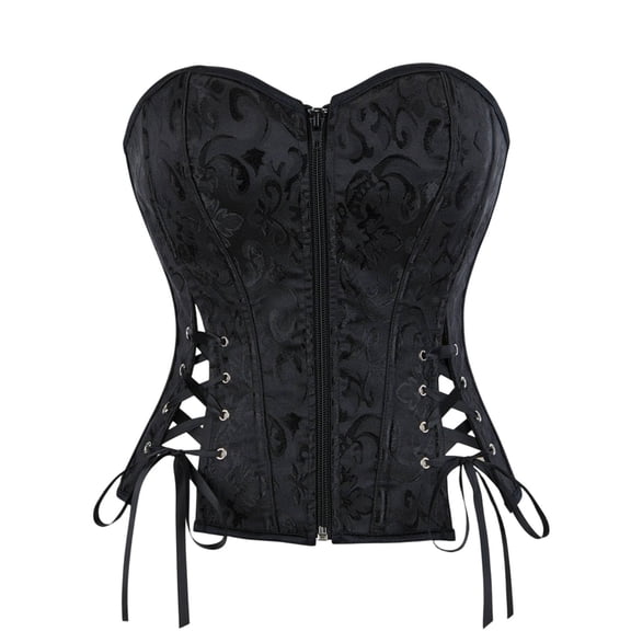 QQZ Strapless Side Lace-Up Jacquard Corset Top For Women, Tummy Control Shapewear Women, Plus Size Strapless Corset For Cosplay, Halloween And Club Occasions