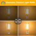 thumbnail image 5 of DAYBETTER Vintage LED Light Bulbs 60W Equivalent, Dimmable Edison Light Bulbs, E26 Medium Base, Warm White 2700K, ST58, 8W, 800LM, 80+ CRI, Antique Decorative Filament LED Bulb, Clear Glass,12 Pack, 5 of 6