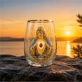 thumbnail image 4 of Jesus Christ Glass Tea Cup, 14 oz Clear Jesus Pattern Glass Cup, Elegant Gold Rimmed Glassware Decorative Tumbler Gift for Women Mom Wife, 4 of 5