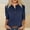 Navy, variant on QHWAUAKFBN T Shirts For Women Trendy Loose Fit V Neck Colorful Shiny Geometric Print Button Three Quarter Sleeve Tshirts Top