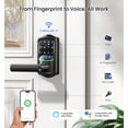 thumbnail image 5 of Veise WiFi Smart Lever Lock, Fingerprint Keyless Entry Door Lock with Handle, Built-in WiFi, Remote App Control, IP65 Waterproof, Matte Black, 5 of 10