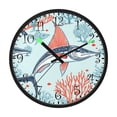 thumbnail image 2 of Voice Activated Clock with Glow Light 12 Inch Large Silent Wall Clock Battery Operated for Home Decor Sailfish and Coral Reef, 2 of 8