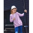 thumbnail image 2 of Arshiner Girls Tee Tops Pocket Girls Tops Long Sleeve Crewneck Blouse For Kids Soft Casual Kids Clothes Size 10-12 130 lavender, 2 of 3