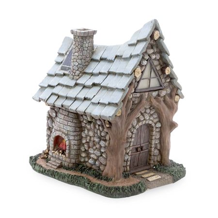 Miniature Dollhouse Fairy Garden Solar Log Cabin House Accessories