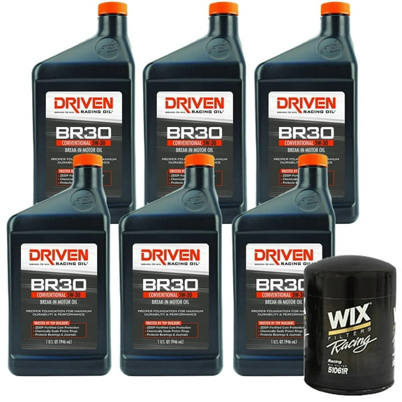 Driven 01806 BR30 5W30/WIX 51061R SBChevy Break-In Oil Change Kit