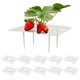 thumbnail image 2 of Soporte para fresas, estante para plantar, estante para canal en maceta, jardinería doméstica, estante para verduras, bandeja tridimensional cuadrada anti-podredumbre para frutas - blanco, 2 of 5