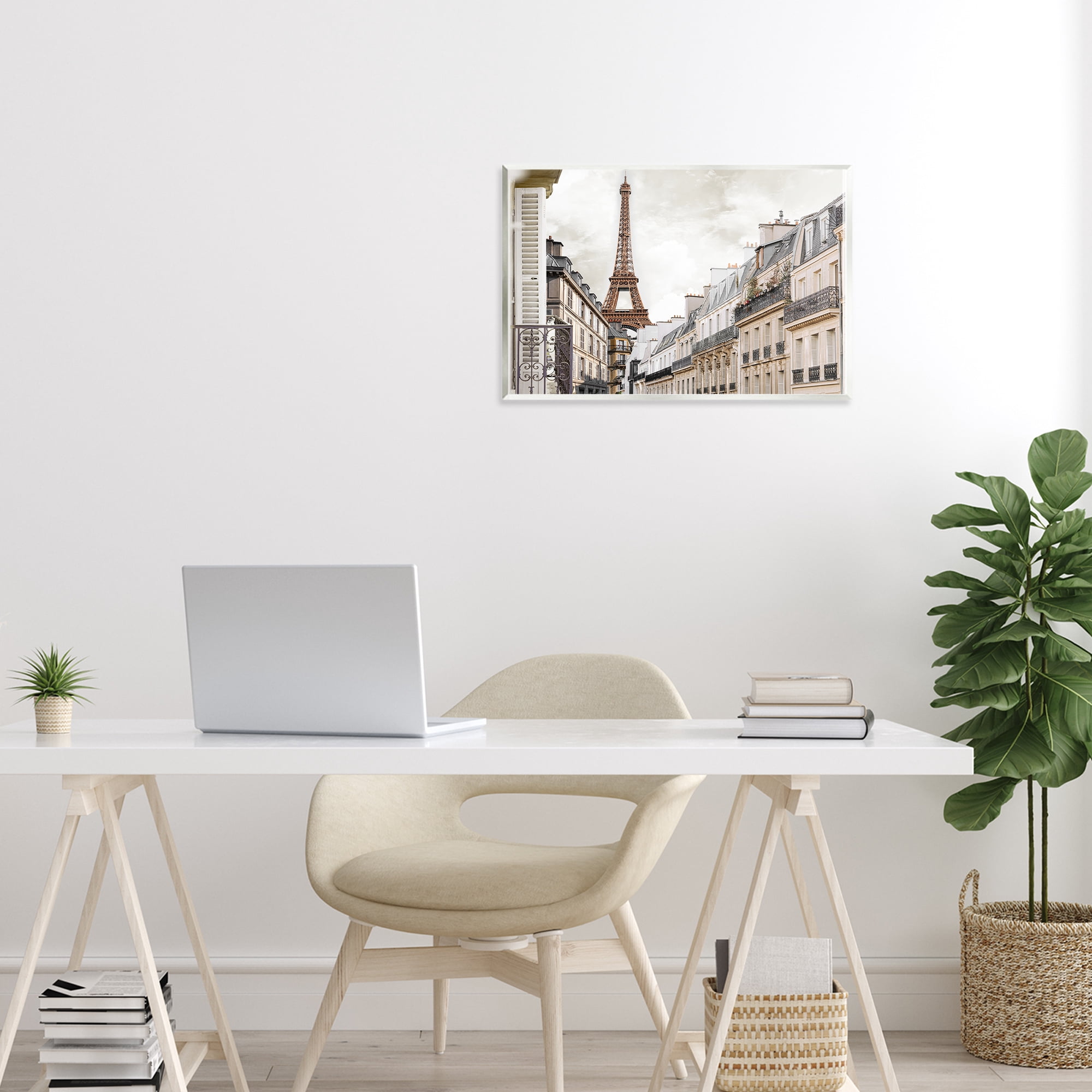 Stupell Industries Eiffel Tower Through Parisian Balconies Wall Plaque Art, design by CAD Designs