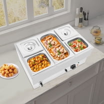 Food Warmer, 5-Pan Steam Table, 5-Pan Electric Food Warmer for Commercial Kitchens, Cafeterias, Catering Venues