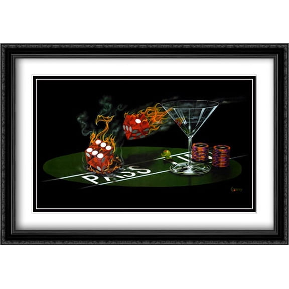 Lost in Paradise 2x Matted 40x28 Large Black Ornate Framed Art Print by Michael Godard