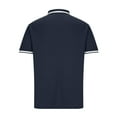 thumbnail image 3 of ZCFZJW Men's Classic Fit Short Sleeve Solid Soft Cotton Polo Shirt Vintage Striped Patchwork Print Button up V Neck Workout T-Shirts Tops with Pockets Navy L, 3 of 4