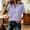 Purple, variant on Women’s Fashion Casual Plaid Print Patchwork Sleeve Polo Neck Short Top for Daily Wear Work, S