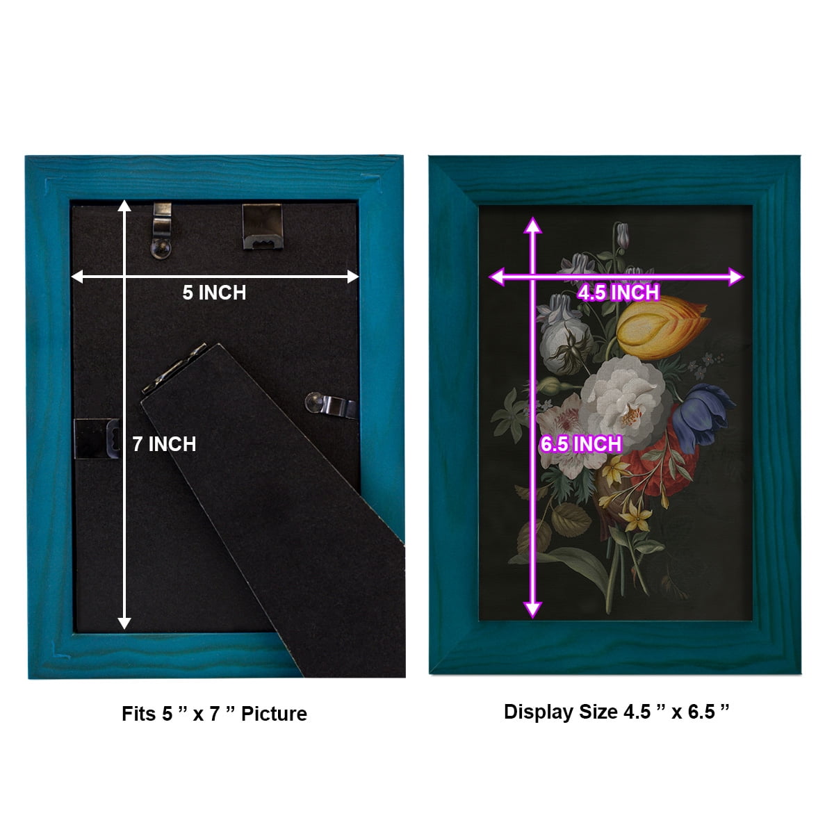 Dramatic Bouquet III -Framed Print w/glass-Ocean Blue