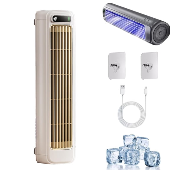 Orangide Portable Air Cooler 3 Speed Quiet Desktop Air Conditioner Fan USB Rechargeable Wall Mountable Personal Evaporative for Home Office Camping