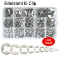 thumbnail image 2 of Laklulu Juego de anillos de bloqueo surtidos de anillos de seguridad con clip en E de acero inoxidable de 400 piezas, 2 of 5