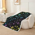 thumbnail image 3 of Kids Animal Sherpa Blanket Neon Cat Blanket for Girls Boys, Pink Purple Gradient Throw Blanket for Chair Teal Navy Ombre Fleece Blanket Cute Kawaii Plush Blanket Black Funny, 3 of 6